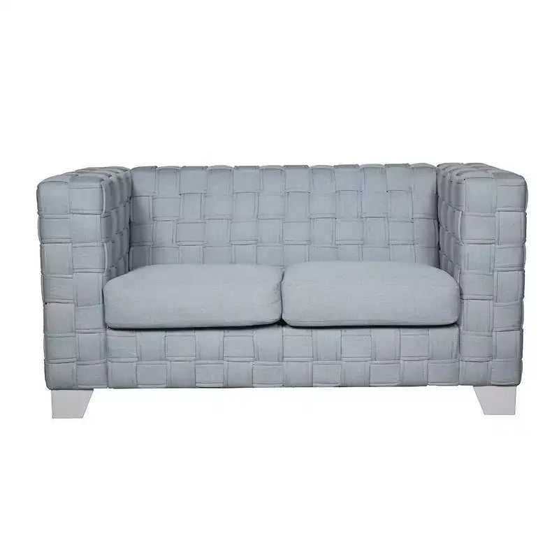 Canapé Saree Acme Furniture 63" en chenille sarcelle claire/finition blanche