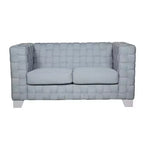 Canapé Saree Acme Furniture 63" en chenille sarcelle claire/finition blanche