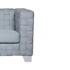 Canapé Saree Acme Furniture 63" en chenille sarcelle claire/finition blanche