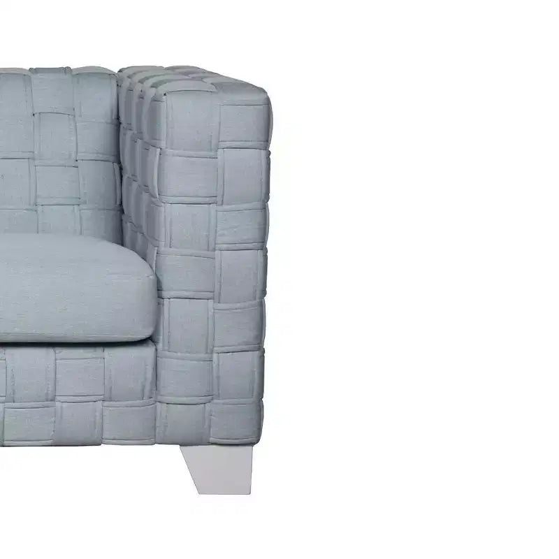 Canapé Saree Acme Furniture 63" en chenille sarcelle claire/finition blanche