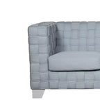 Canapé Saree Acme Furniture 63" en chenille sarcelle claire/finition blanche