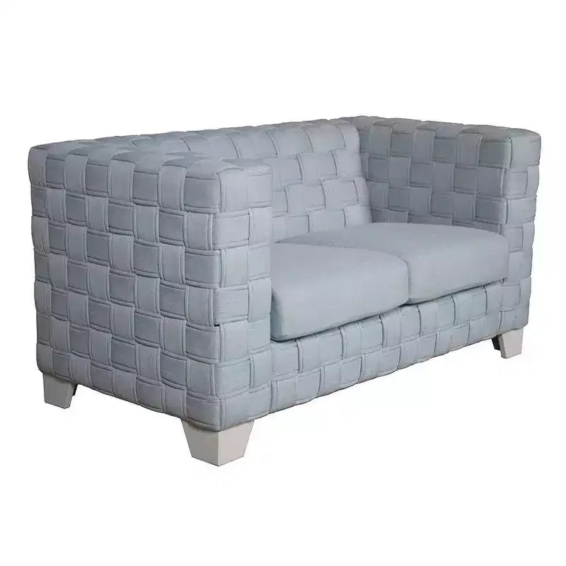 Canapé Saree Acme Furniture 63" en chenille sarcelle claire/finition blanche