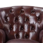 Fauteuil d'appoint Brancaster 30" Marron vintage/Aluminium - Acme Furniture : Revêtement en cuir, Capitonné, Aucun assemblage requis