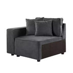 Fauteuil d'appoint rembourré de 71 cm en tissu gris Silvester - Acme Furniture : Structure en bois, aucun assemblage requis