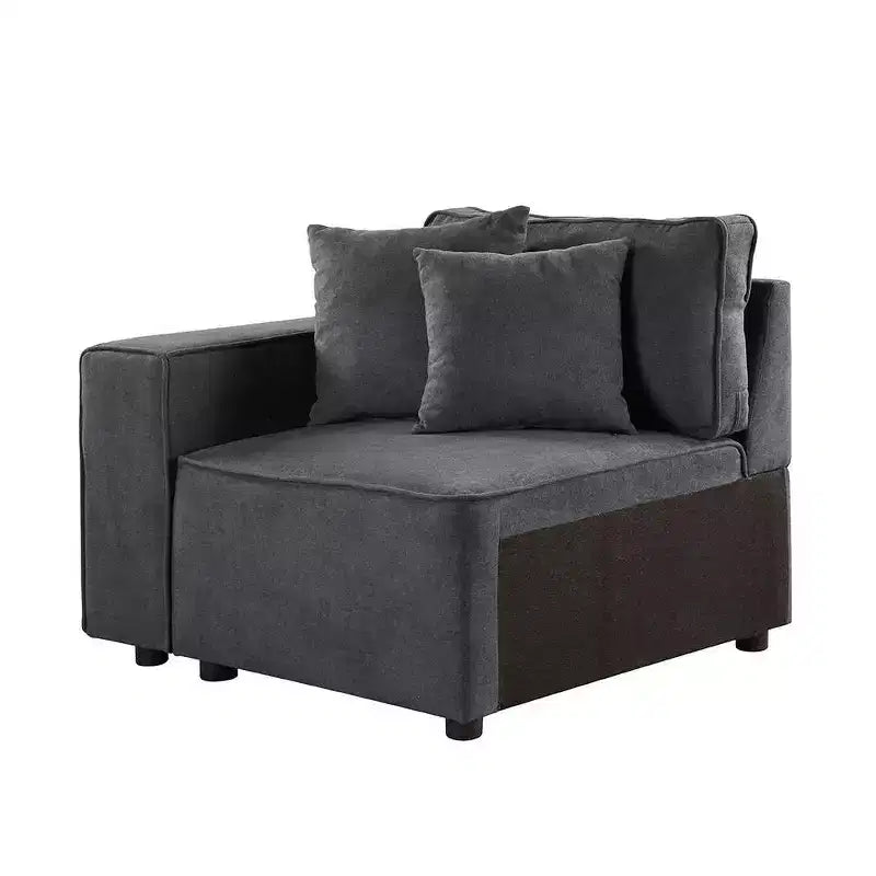 Fauteuil d'appoint rembourré de 71 cm en tissu gris Silvester - Acme Furniture : Structure en bois, aucun assemblage requis