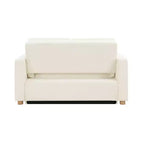 Canapé convertible Serta Aurora Boucle Ivoire : Chaise longue et grand lit, ressorts ensachés, pieds en bois d'hévéa
