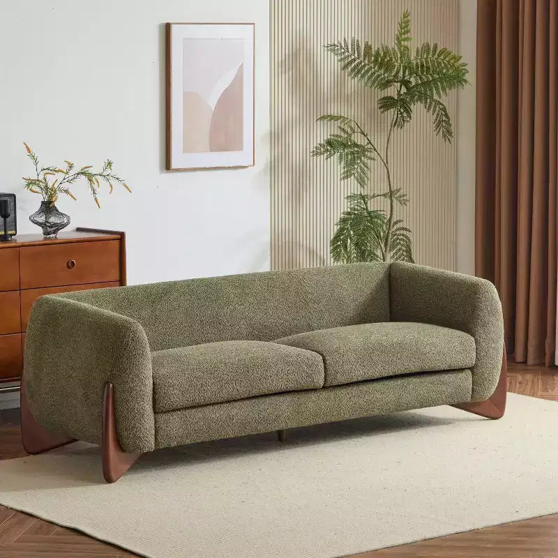 Christopher Knight Home Mia Canapé 3 places en tissu bouclé de 82,75 po vert olive