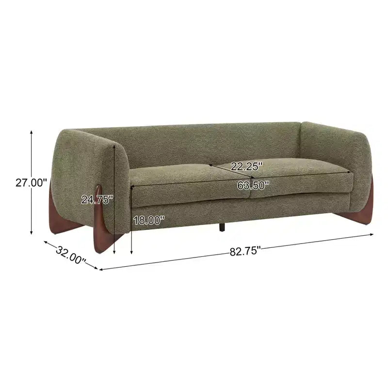 Christopher Knight Home Mia Canapé 3 places en tissu bouclé de 82,75 po vert olive