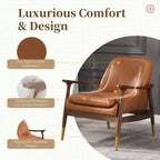 Christopher Knight Home Lot de 2 fauteuils d'appoint modernes Evelyn en similicuir et bois noir