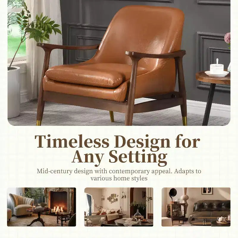 Christopher Knight Home Lot de 2 fauteuils d'appoint modernes Evelyn en similicuir et bois noir
