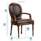 Fauteuil en cuir marron Comfort Pointe Bradford : Rembourré, design traditionnel, cadre en bois, rembourrage en mousse