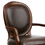 Fauteuil en cuir marron Comfort Pointe Bradford : Rembourré, design traditionnel, cadre en bois, rembourrage en mousse