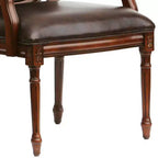 Fauteuil en cuir marron Comfort Pointe Bradford : Rembourré, design traditionnel, cadre en bois, rembourrage en mousse