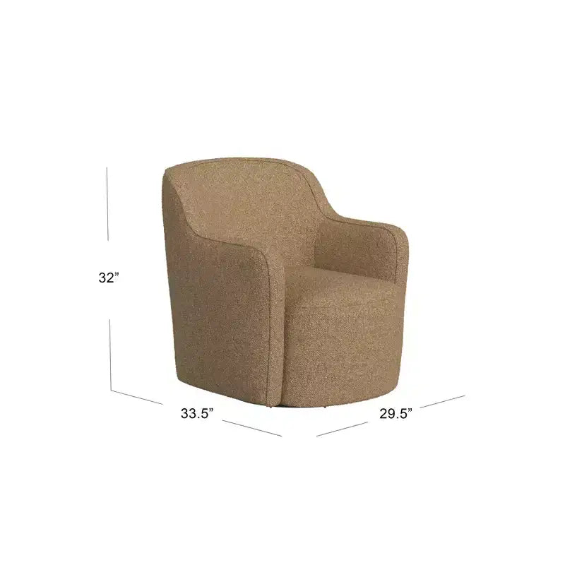Fauteuil d'appoint pivotant HomePop en tissu rembourré beige clair
