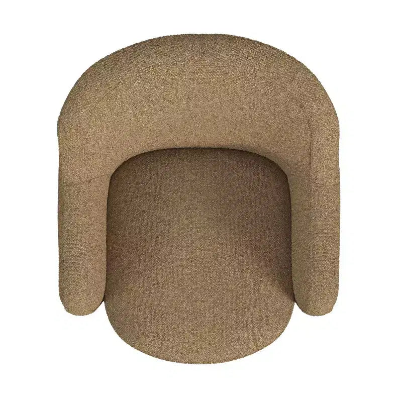 Fauteuil d'appoint pivotant HomePop en tissu rembourré beige clair