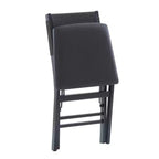 Linon Lot de 2 chaises pliantes modernes du milieu du siècle avec dossier en corde Thames et siège rembourré, noires : Bois d'hévéa, revêtement en polyester, aucun assemblage requis.