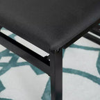 Linon Lot de 2 chaises pliantes modernes du milieu du siècle avec dossier en corde Thames et siège rembourré, noires : Bois d'hévéa, revêtement en polyester, aucun assemblage requis.