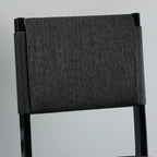 Linon Lot de 2 chaises pliantes modernes du milieu du siècle avec dossier en corde Thames et siège rembourré, noires : Bois d'hévéa, revêtement en polyester, aucun assemblage requis.