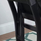 Linon Lot de 2 chaises pliantes modernes du milieu du siècle avec dossier en corde Thames et siège rembourré, noires : Bois d'hévéa, revêtement en polyester, aucun assemblage requis.