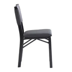 Linon Lot de 2 chaises pliantes modernes du milieu du siècle avec dossier en corde Thames et siège rembourré, noires : Bois d'hévéa, revêtement en polyester, aucun assemblage requis.