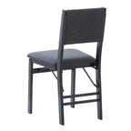 Linon Lot de 2 chaises pliantes modernes du milieu du siècle avec dossier en corde Thames et siège rembourré, noires : Bois d'hévéa, revêtement en polyester, aucun assemblage requis.