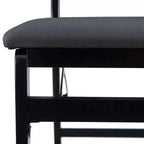 Linon Lot de 2 chaises pliantes modernes du milieu du siècle avec dossier en corde Thames et siège rembourré, noires : Bois d'hévéa, revêtement en polyester, aucun assemblage requis.