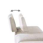 HOMES: Inside + Out Povoa Fauteuil moderne modulable sans accoudoirs Boucle avec dossier extensible Gris clair
