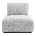 HOMES: Inside + Out Povoa Fauteuil moderne modulable sans accoudoirs Boucle avec dossier extensible Gris clair