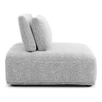 HOMES: Inside + Out Povoa Fauteuil moderne modulable sans accoudoirs Boucle avec dossier extensible Gris clair