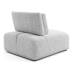 HOMES: Inside + Out Povoa Fauteuil moderne modulable sans accoudoirs Boucle avec dossier extensible Gris clair