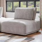 HOMES: Inside + Out Povoa Fauteuil moderne modulable sans accoudoirs Boucle avec dossier extensible Gris clair