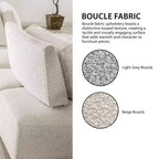 HOMES: Inside + Out Povoa Fauteuil moderne modulable sans accoudoirs Boucle avec dossier extensible Gris clair