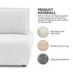HOMES: Inside + Out Povoa Fauteuil moderne modulable sans accoudoirs Boucle avec dossier extensible Gris clair