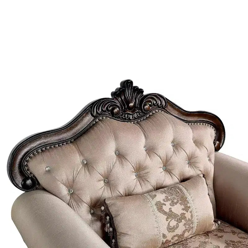Fauteuil alsacien HOMES: Inside + Out, capitonné, cerisier foncé/marron clair