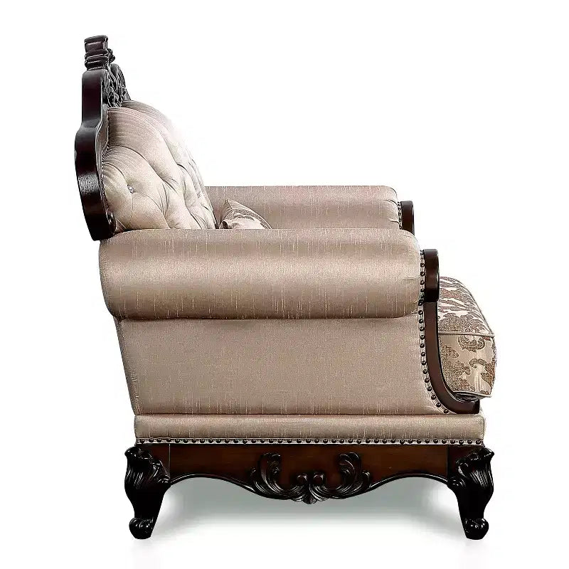Fauteuil alsacien HOMES: Inside + Out, capitonné, cerisier foncé/marron clair