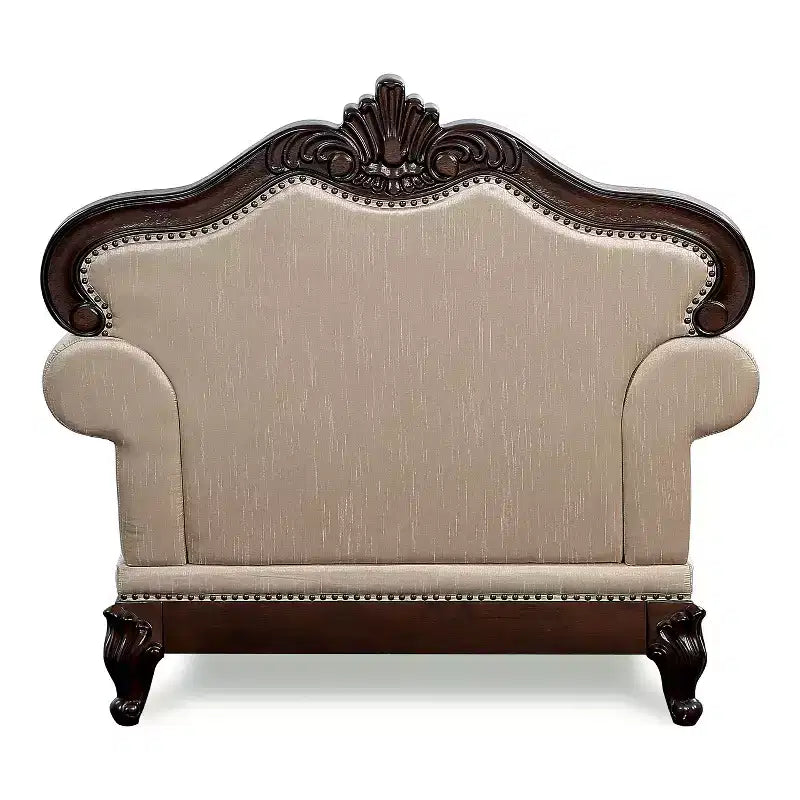 Fauteuil alsacien HOMES: Inside + Out, capitonné, cerisier foncé/marron clair