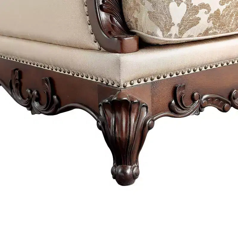 Fauteuil alsacien HOMES: Inside + Out, capitonné, cerisier foncé/marron clair