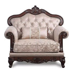 Fauteuil alsacien HOMES: Inside + Out, capitonné, cerisier foncé/marron clair