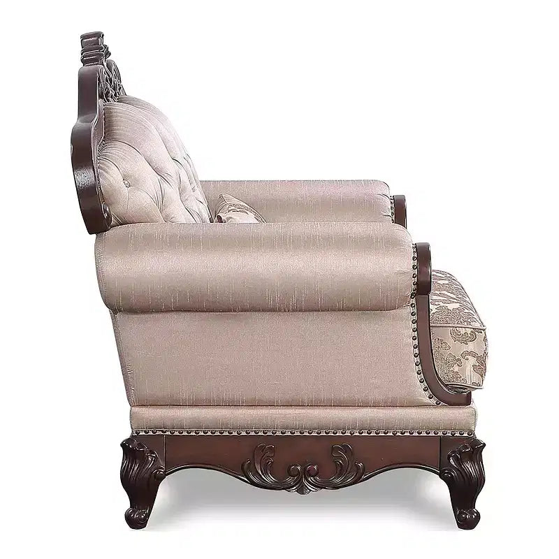 Fauteuil alsacien HOMES: Inside + Out, capitonné, cerisier foncé/marron clair