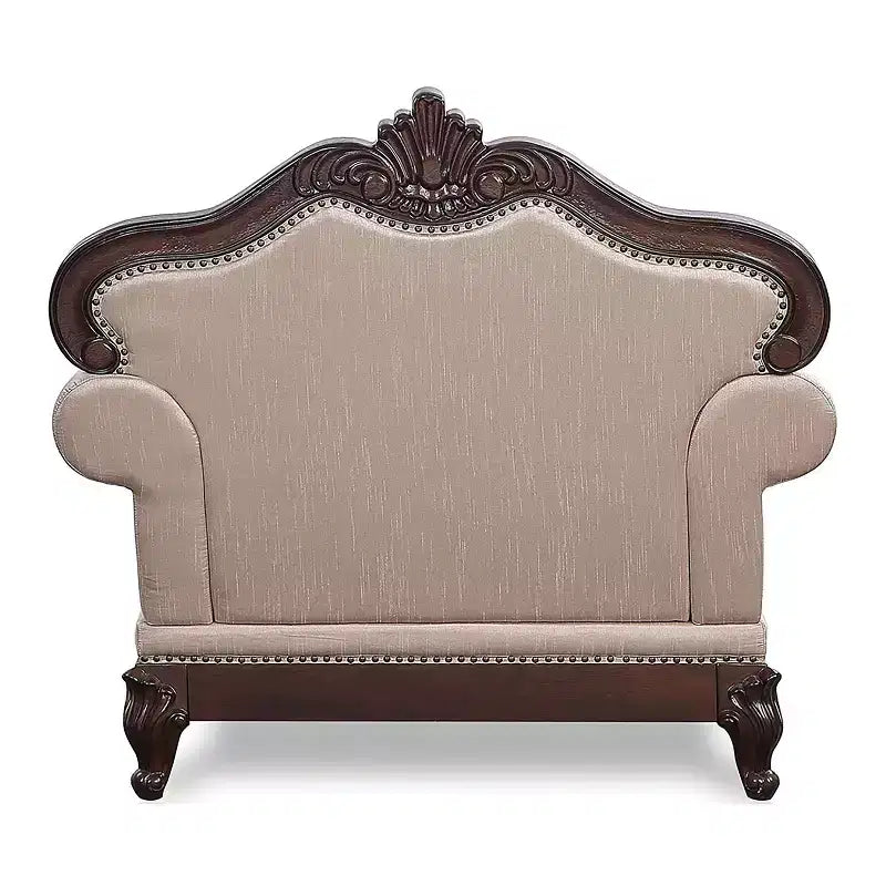 Fauteuil alsacien HOMES: Inside + Out, capitonné, cerisier foncé/marron clair