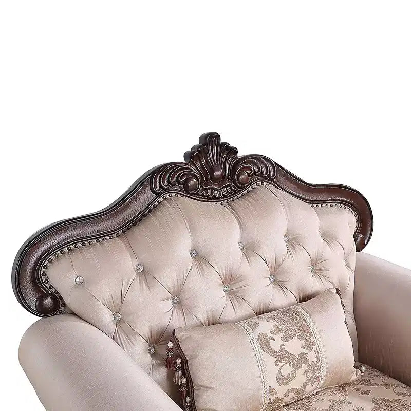 Fauteuil alsacien HOMES: Inside + Out, capitonné, cerisier foncé/marron clair