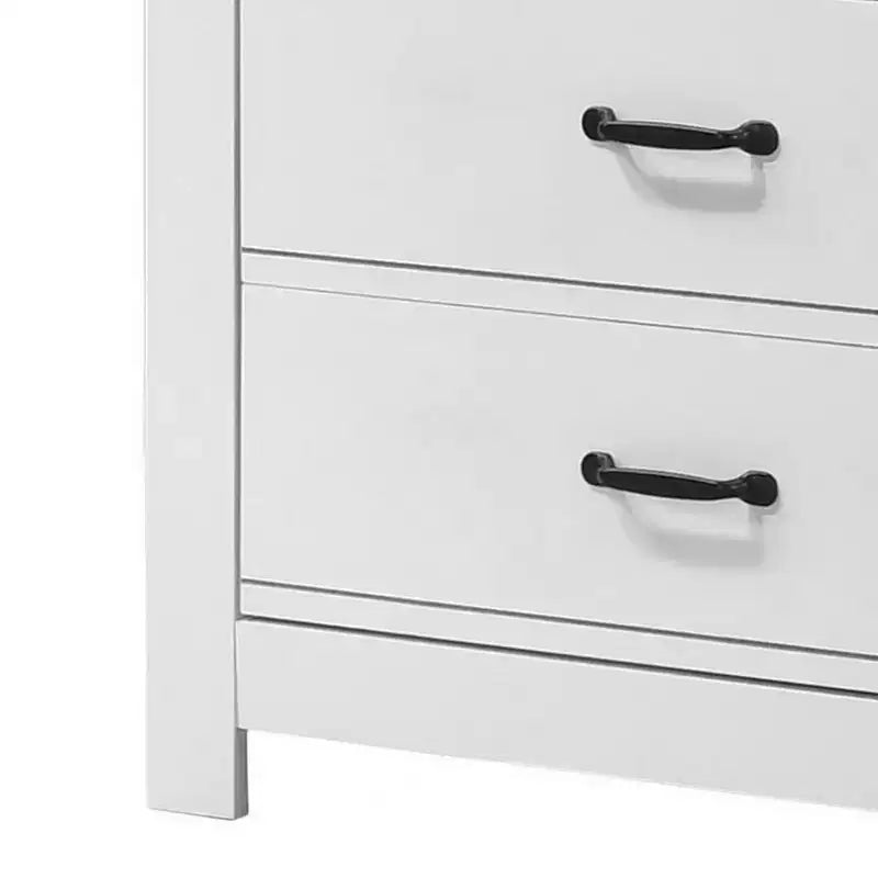 Commode 6 tiroirs blanche 47" - Benzara : Meubles de chambre contemporains, design compact