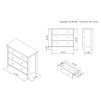 Commode Fichte Transitional 3 tiroirs imitation marbre blanc - miBasics : Rangement élégant, construction en MDF et panneaux de particules