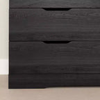 Commode double 6 tiroirs South Shore Fynn chêne gris : Panneau de particules stratifié, Garantie de 5 ans, Quincaillerie anti-basculement