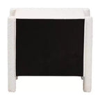 Table de chevet Baxton Studio Laria en tissu Teddy Bear, 2 tiroirs, blanc