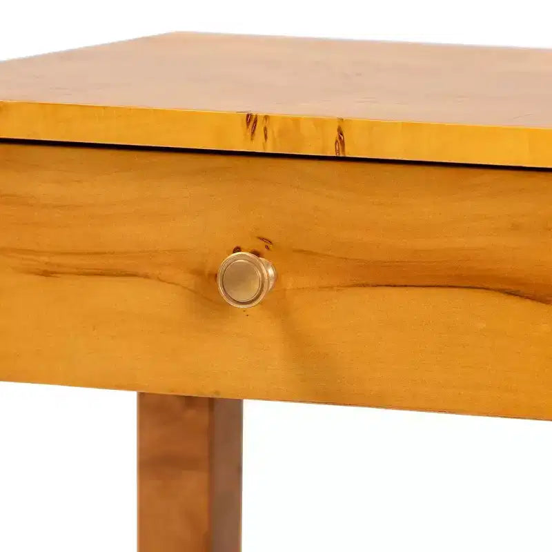 bali & pari Table de chevet à 2 tiroirs Azmi Wood placage de loupe de Mappa clair