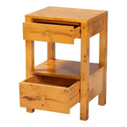 bali & pari Table de chevet à 2 tiroirs Azmi Wood placage de loupe de Mappa clair