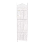 Le Paravent/Séparateur de Pièce en Bois 4 Panneaux Sculpté Esthétiquement, Style Port Urbain, Blanc Vieilli