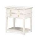 Comfort Pointe Clara Nightstand White: Recessed Top, 2 Drawers, Open Shelf, Painted MDF, Wood Frame