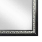 Miroir de commode Nicola Acme Furniture Cuir synthétique argenté/Finition noire